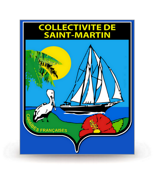 Saint-Martin - Blason 2009 FB - Autocollant plaque immatriculation®