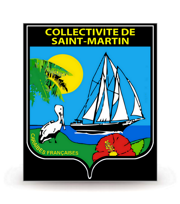 Saint-Martin - Blason 2009 FN - Autocollant plaque immatriculation®