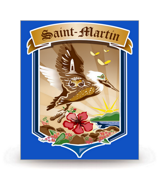 Saint-Martin - Blason 2023 FB - Autocollant plaque immatriculation®