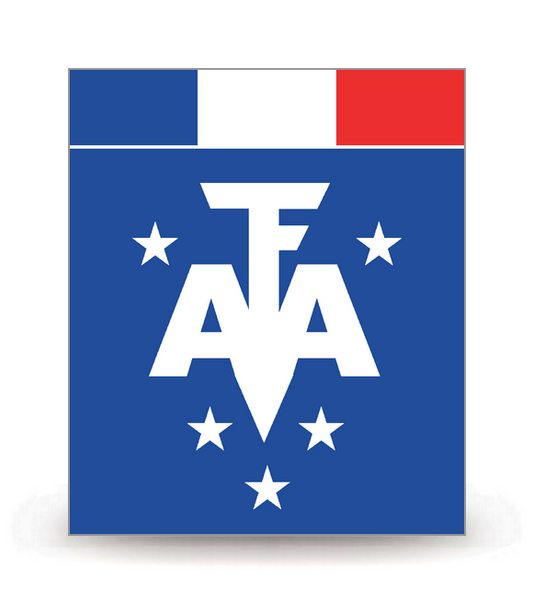 TAAF - Drapeau Ajusté - Autocollant plaque immatriculation®