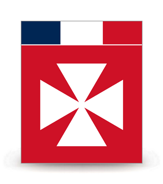 Wallis-et-Futuna - Drapeau Uvéa Ajusté - Autocollant plaque immatriculation®
